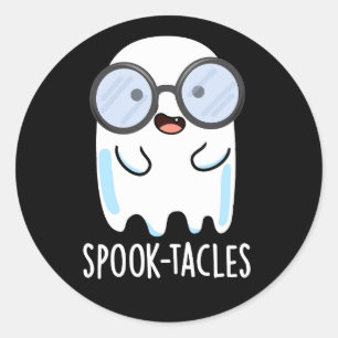 Sticker Rond Spook-tacles Drôle de jeu de mots sur les fantômes