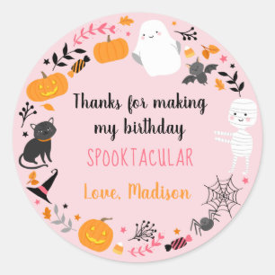 Sticker Rond Spooktacular Halloween Anniversaire Merci