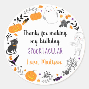 Sticker Rond Spooktacular Halloween Anniversaire Merci