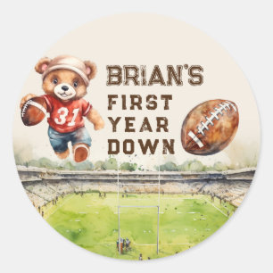 Sticker Rond sport football première année bas garçon 1er anniv