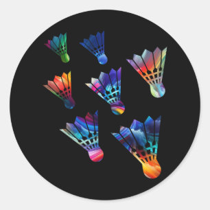 Sticker Rond Sport Volant de badminton Athlète sportif