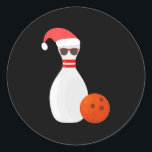 Sticker Rond Sports Christmas Bowling - Snowman Bowling<br><div class="desc">Sports Christmas Bowling - Snowman Bowling</div>