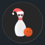 Sticker Rond Sports Christmas Bowling - Snowman Bowling<br><div class="desc">Sports Christmas Bowling - Snowman Bowling</div>