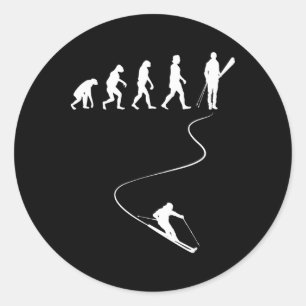 Sticker Rond Sports d'hiver de ski Évolution de l'amateur de sk