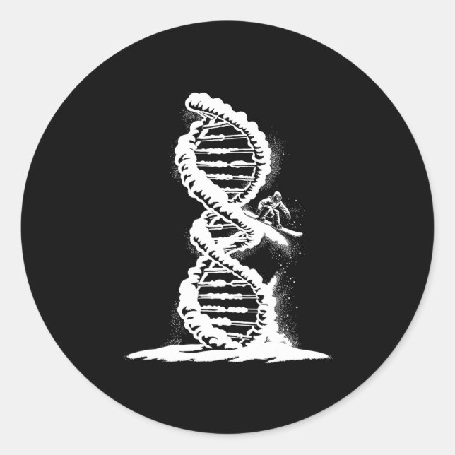 Sticker Rond Sports D'Hiver Snowboard - Snowboard Son Dans Mon  (Devant)