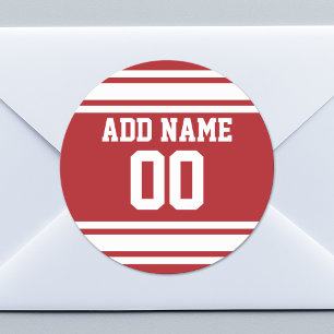 Sticker Rond Sports Jersey with Your Name and Number