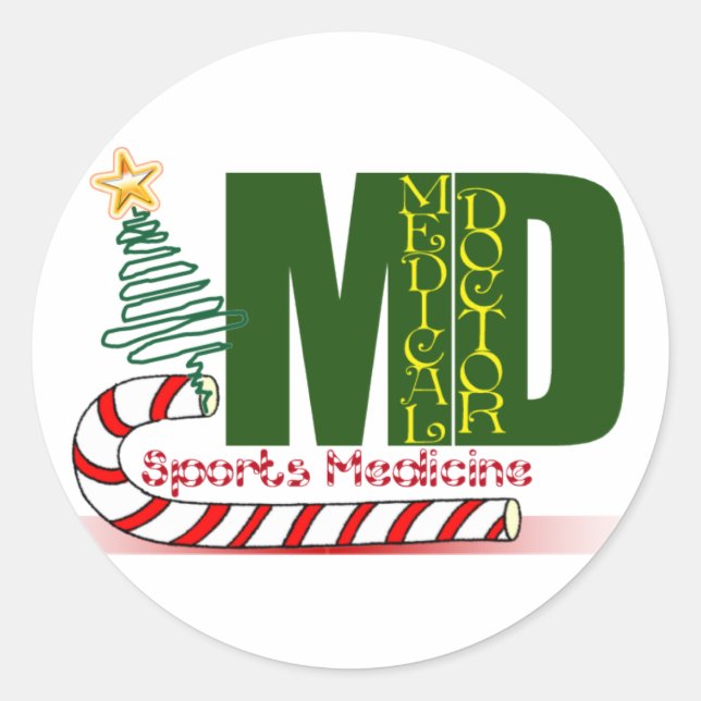 STICKER ROND SPORTS MÉDECINE NOËL MD (Devant)