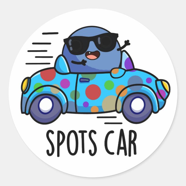 Sticker Rond Spots Voiture Amusante Sport Jeux Voiture (Devant)