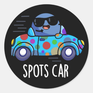Sticker Rond Spots Voiture Sport Amusant Parking Dark BG