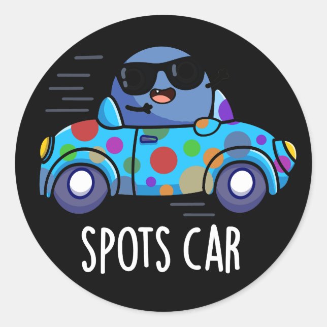 Sticker Rond Spots Voiture Sport Amusant Parking Dark BG (Devant)