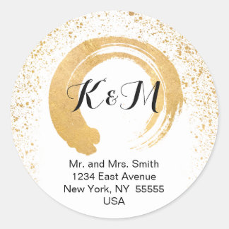 Sticker Rond Spray de feuille d'or Postage et stationnaire