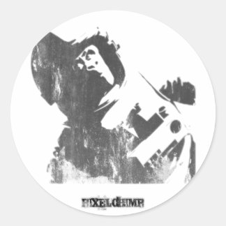 Sticker Rond Spray de singe de l'espace de crayon