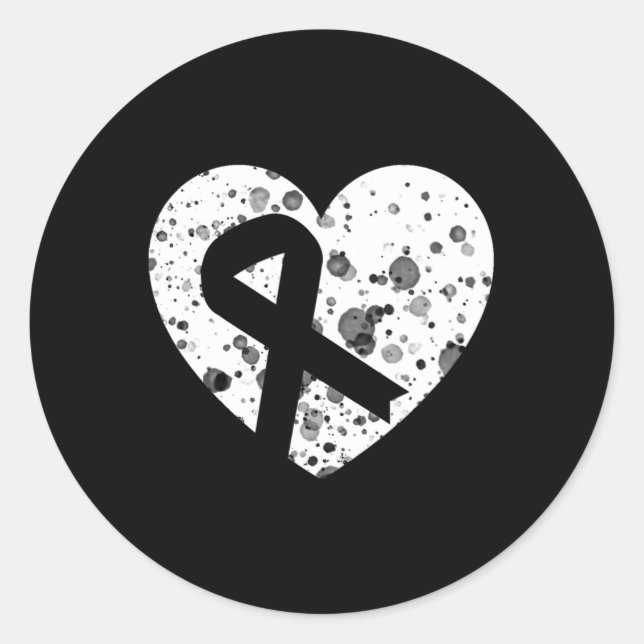 Sticker Rond Spread Love With Graphic Heart And Ribbon Cancer  (Devant)