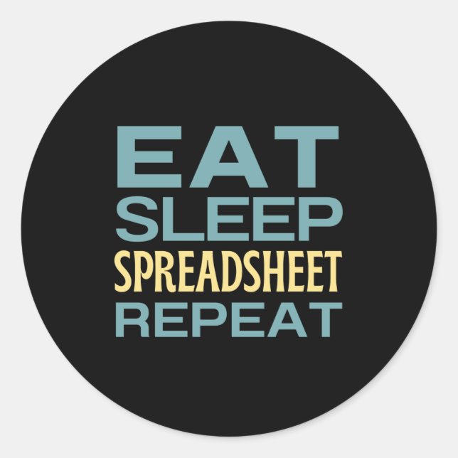 Sticker Rond Spreadsheet Spreadsheet Repeat Classic Round Stick (Devant)