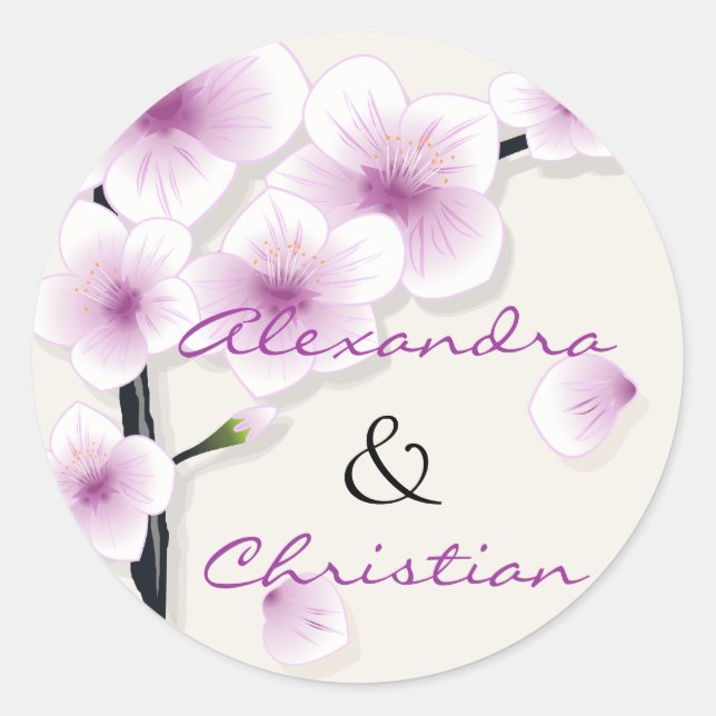 Sticker Rond Spring Blossom Wedding Enregistrer La Date Faire-p (Devant)