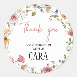 Sticker Rond Spring Little Fleur sauvage Anniversaire