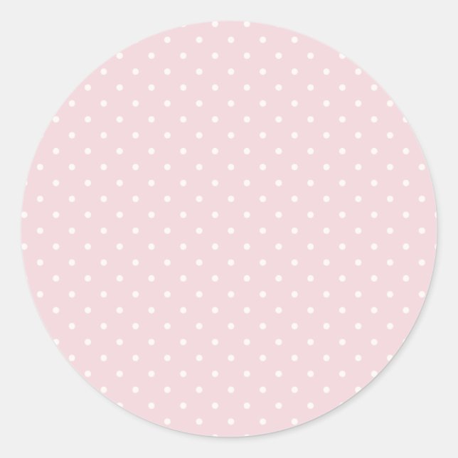 Sticker Rond Spring Polka Dots Classic | Douce Teinte Rose (Devant)