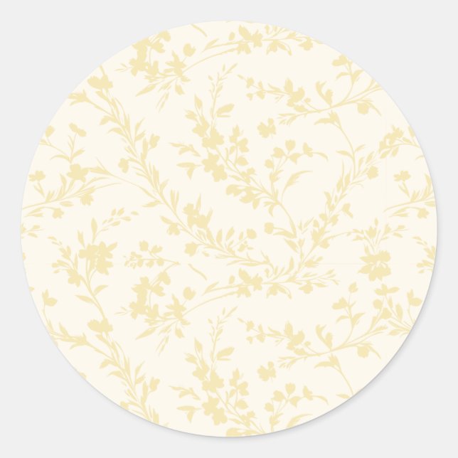 Sticker Rond Spring Sprigs Buttercream - Neutral (Devant)