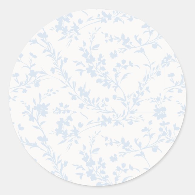 Sticker Rond Spring Sprigs Powder Blue - Neutral (Devant)