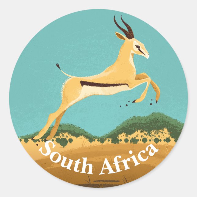 Sticker Rond Springbok en Afrique du Sud (Devant)