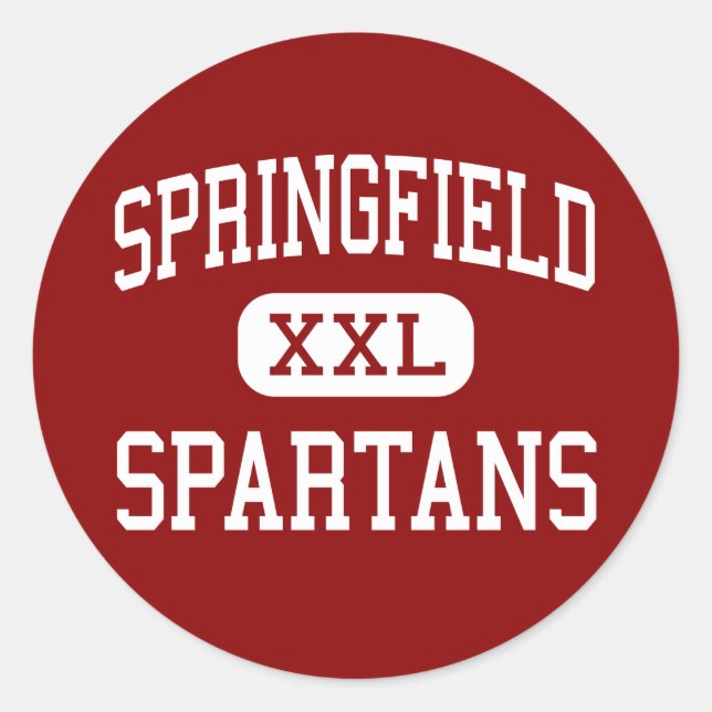 Sticker Rond Springfield - Spartans - Lycée - Akron Ohio (Devant)