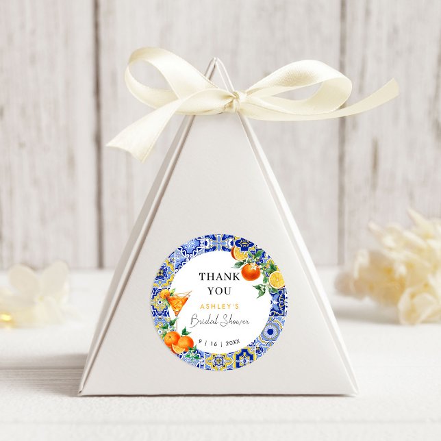 Sticker Rond Spritz Méditerranéen Fête de Mariage (Créateur téléchargé)