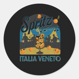 Sticker Rond Spritz Veneto Italia Vin Orange Vintage Queue 5 