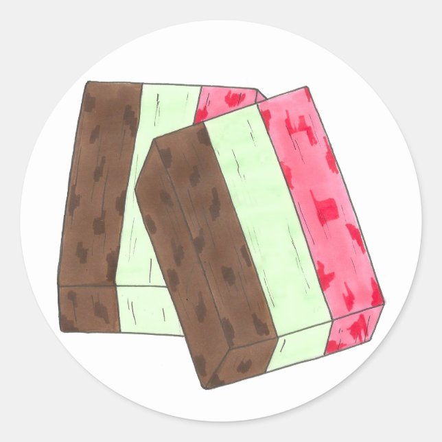 Sticker Rond Spumoni Italien Gelato Crème de glace Dessert Spum (Devant)