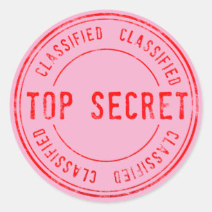 Sticker Rond Spy Birthday Agent secret Top Secret Confidentiel