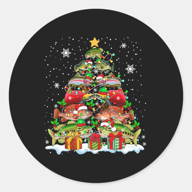 Sticker Rond Squad Santa Salmon Byss Grouper Fishes Collection  (Devant)