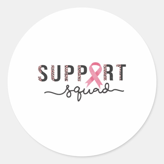 Sticker Rond Squad Sensibilisation au cancer du sein Leopard ro (Devant)
