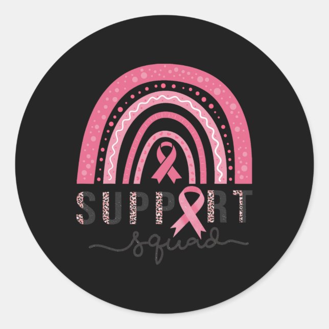 Sticker Rond Squad Sensibilisation au cancer du sein léopard ro (Devant)