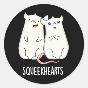 Sticker Rond Squeekhearts Funny Souse Sweetheart Pun Dark BG