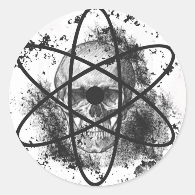 Sticker Rond "Squelette anti-nucléaire"* (Devant)