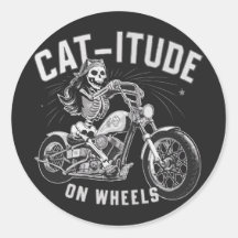 Squelette Chat Monter Une Moto - Chat itude