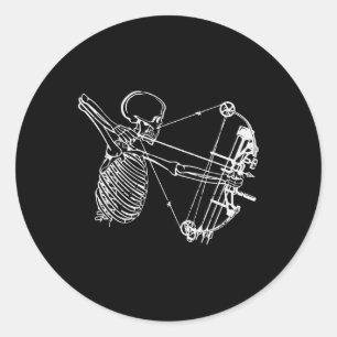 Sticker Rond Squelette cool Avec Crâne Bow Tir à l'arc Cadeau d