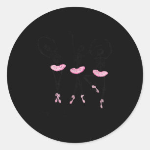 Sticker Rond Squelette de danse d'Halloween Os secs reviennent