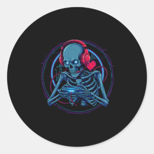 Sticker Rond Squelette de jeu pour la console de jeu vidéo d'Ha