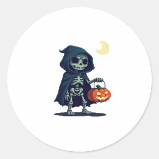 Sticker Rond squelette d'halloween