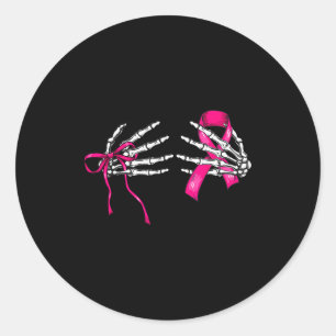 Sticker Rond Squelette Main Vérifiez Votre S Drôle Survivant Ca