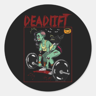 Sticker Rond Squelette Poids Poids Bodybuilder Fitout Fitness