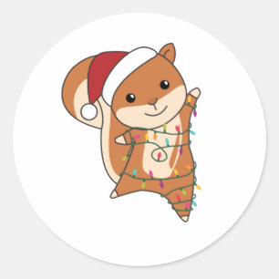 Sticker Rond Squirl Winter Animals