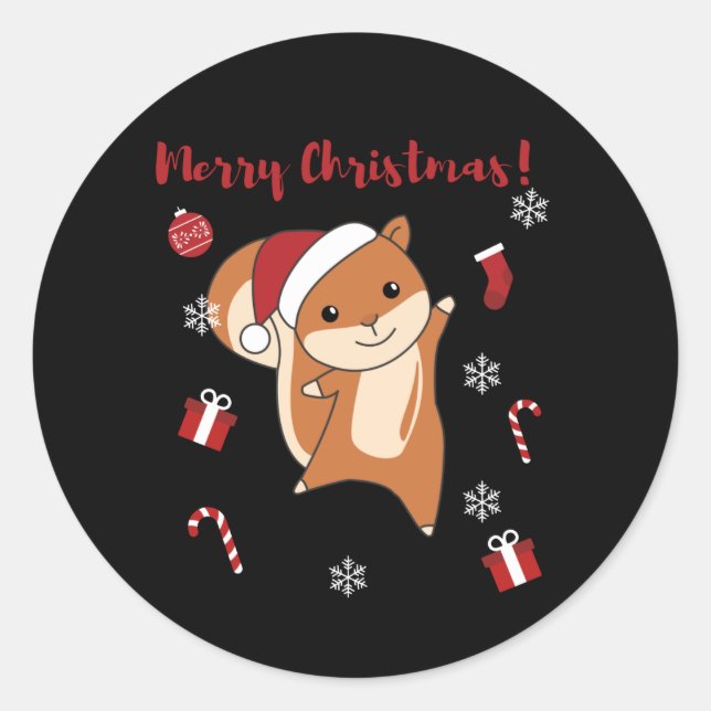 Sticker Rond Squirl Winter Animals (Devant)
