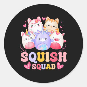 Sticker Rond Squish Squad Anniversaire Pour Les Filles Enfants 