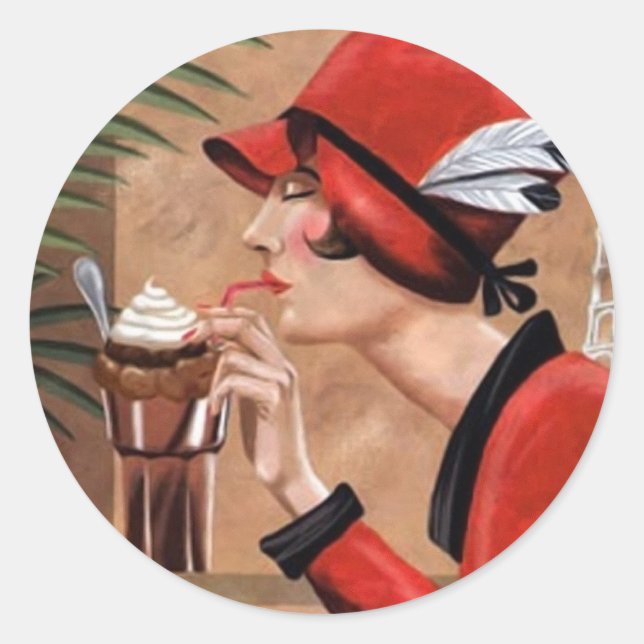 Sticker Rond Squisito Cioccolato Italienne Chocolate Femme en R (Devant)