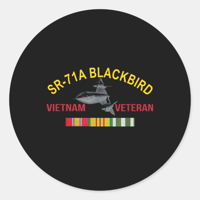 Sticker Rond Sr-71a Blackbird Vietnam Vétérinaire Sr 71 Blackbi (Devant)