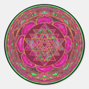 Sticker Rond Sri Lakshmi Yantra Mandala