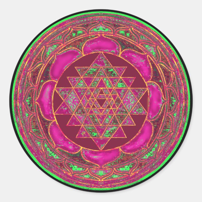 Sticker Rond Sri Lakshmi Yantra Mandala (Devant)