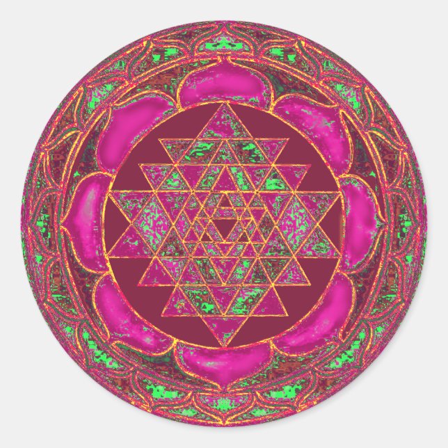 Sticker Rond Sri Lakshmi Yantra Mandala (Devant)