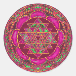 Sticker Rond Sri Lakshmi Yantra Mandala